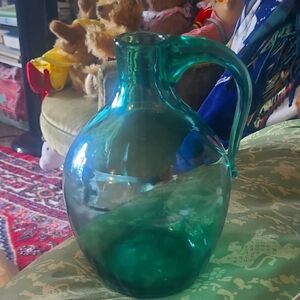 Vintage Rare 417 Blenko Turquose  Glass Jug